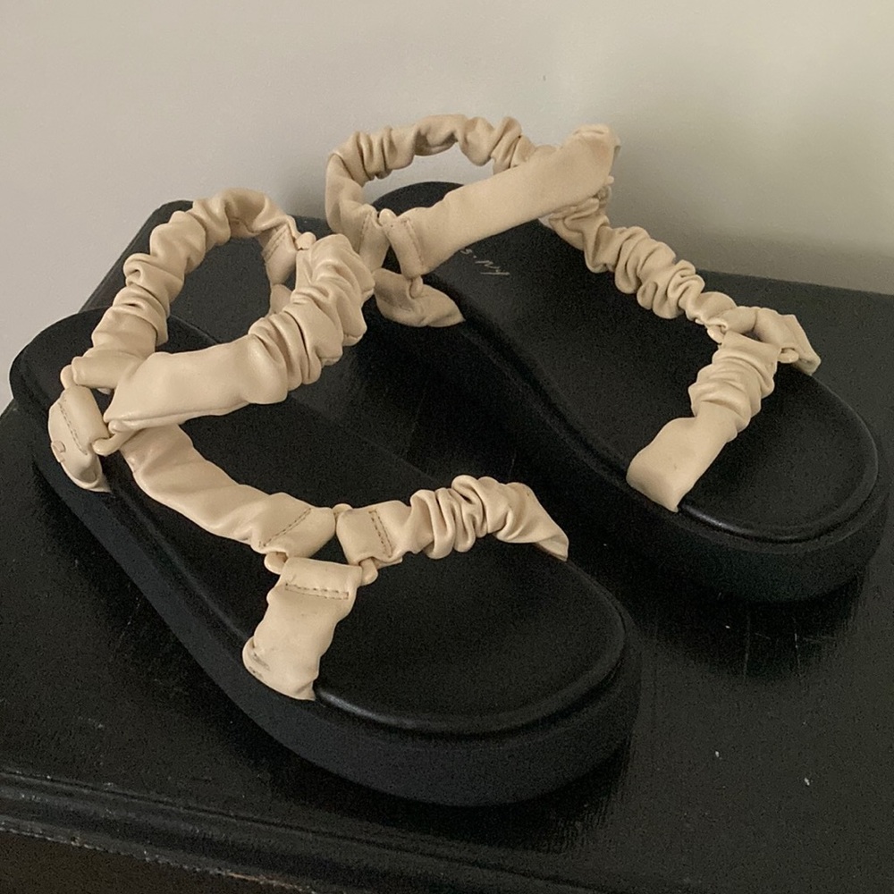 Circus NY Harlene Modern Ivory Platform Slingback Sandal Sam Edelman 8 NEW